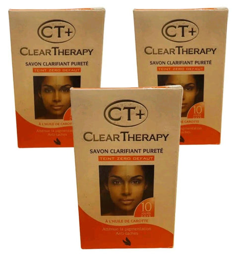 CT+ Clear Therapy Lightening Purifying Soap with Carrot Oil – Bundle of 3